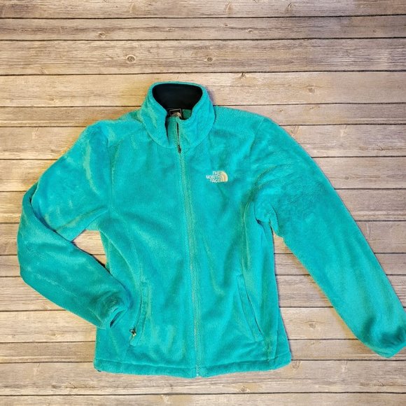 The North Face Teal Blue Long Sleeve Fleece Zip Up Jacket Women's Size Small 902 - Picture 1 of 5